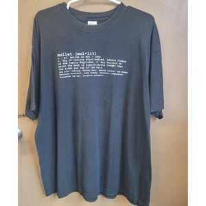 Mullet Definition Novelty T-Shirt Blk Sz‎ XL Short Sleeve Cotton